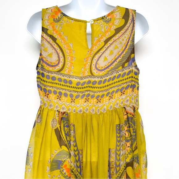 Altar’d State Paisley Print Boho Chic Babydoll Chiffon Sleeveless Dress - Picture 6 of 9